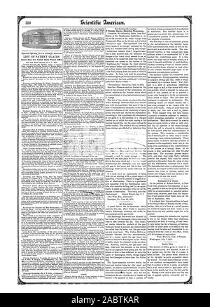 LIST OF PATENT CLAIMS Issued from the United States Patent Office MODE OF GRINDING PUPPET VALVES WHILE THE RE-ISSUE. DESIGN. Sal Ammoniac. Extension of a Patent. Snake Bites., scientific american, 1852-07-17 Stock Photo