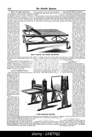 Improved Mangling Machine. A NEW MANGLING MACHINE. Glycerine for Filling Gas-meters. Armor Plates. Bolster and Spying Bed-bottom. PREY'S BOLSTER AND SPRING BED-BOTTOM., scientific american, 1864-03-19 Stock Photo