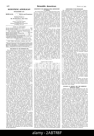 SCIENTIFIC AMERICAN ESTABLISHED 1845 Published Weekly at No. 361 Broadway. New York THE MENACE OF THE NOISELESS GUN. OPPORTUNITY FOR AMERICAN STEEL CONSTRUCTION AT MESSINA. THE SUBWAY SITUATION. LIMITATIONS OF THE HYDROPLANE. AVIATION IN AMERICA AND THE SCIENTIFIC AMERICAN TROPHY., -1909-03-20 Stock Photo