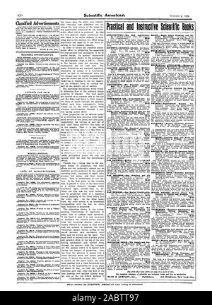 Classified Advertisements BUSINESS OPPORTUNITIES. PATENTS FOR SALE. FOR SALE. MISCELLANEOUS. LISTS OF MANUFACTURERS. Practical mg Ifistruciive Scientific Books $4.00 Movements Powers and Devices. By Appliances Mechanical Movements and 1N Please mention the SCIENTIFIC AMERICAN when writing to advertisers, -1909-10-09 Stock Photo