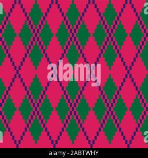 Classic Argyle Seamless Pattern - This is a classic argyle, diamond shape pattern suitable for website resources, graphics, print designs, textile Stock Vector