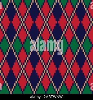 Classic Argyle Seamless Pattern - This is a classic argyle, diamond shape pattern suitable for website resources, graphics, print designs, textile Stock Vector
