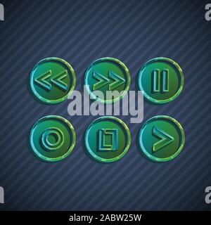 Buttons for players, vector Stock Vector