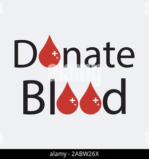 Text inscription with drops of blood instead of O. Stock Vector