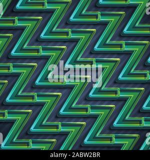 Colorful green zigzag abstract background, vector illustration Stock Vector
