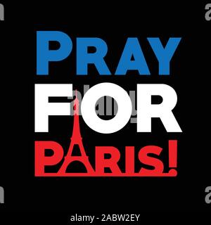 "Pray for Paris", vector illsutration Stock Vector