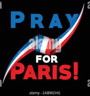"Pray for Paris", vector illsutration Stock Vector