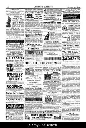 JOSEPH C. TODD PATERSON N. J. Or No. 10 Barclay St. New York. A. I. PROFITS CINCINNATI 0. LIQUID PAINTS ROOFING. Boiler Coverings. H.W. JOHNS M'F'G Co. 87 Maiden Lane New York. OLD ROLLED SHAFTING. PHOSPHOR-BRONZE BEARINGS PUMP-RODS SPRING WIRE. CENTENNIAL AND PARIS MEDALS. LIMITED J. LLOYD HAIGH Pyrometers W. B. FRANKLINV. Presl. J. N. ALLEN Preet. J. B. PIERCE Sec'y. Holly's Improved Water Works VALVE REFITTING MACHINES. Lathes Planers Shapers MACHINISTS' TOOLS. NEW HAVEN MANUFACTURING CO. New Haven Conn. NEWSPAPER FILE MUNN & Co. BIBB'S Fire-Place Heaters B. C. BIBB oft SON STROUDSBURG PA Stock Photo