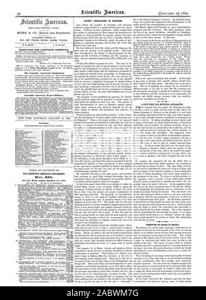 NO. 87 PARK ROW NEW YORK. The Scientific American Supplement Scientific American Export Edition. THE SCIENTIFIC AMERICAN SUPPLEMENT 1Vc:). 2 For the Week ending January 171880. PATENT LEGISLATORS IN CONGRESS. PROSPECTS OF TRADE IN BRAZIL. Contents. A NEW DEEP SEA SOUNDING APPARATUS., 1880-01-17 Stock Photo