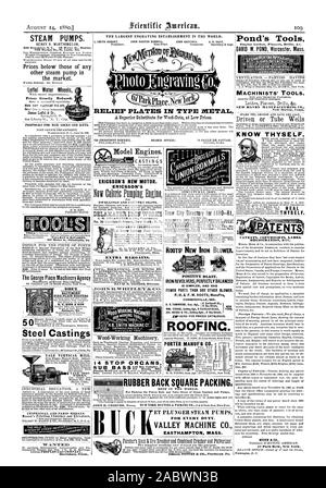 OHIO STATE UNIVERSITY ROOTS! NEW IRON BLOWER POSITIVE BLAST. IRON REVOLVERS PERFECTLY BALANCED IS SIMPLER AND HAS FEWER PARTS THAN ANY OTHER BLOWER. P. H. & F. M. ROOTS Mailers S. S. TOWNSEND Gen. Agt. NEW WM. COOKE Selling AO. 6 Cortlandt Street YORK. ROOFIN BIBB'S FIRE-PLACE HEATERS B. C. BIBS & SON Baltimore Md. M 8.1i1. SLATS MANTELS. EXTRA BARGAINS. ERICSSON'S NEW MOTOR. ERICSSON'S DWELLINGS AND COUNTRY SEATS. DELAMATER IRON WORKS WORKING M  SMITHVILLEBUR.CO.N.J. RUBBER BACK SQUARE PACKING. BEST IN T E WORLD. ET PLUNGER STEAM PUMPS FOR EVERY DUTY. VALLEY MACHINE CO. EASTHAMPTON MASS Stock Photo