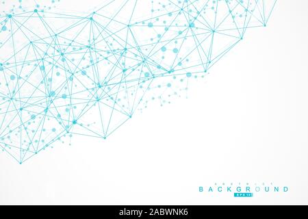 Big Data Visualization Background. Modern futuristic virtual abstract background. Science network pattern, connecting lines and dots. Global network Stock Vector