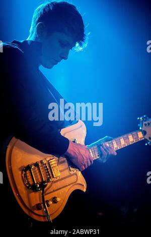 Singer and songwriter, Louisa Roachis, is seen performing live at Hard Club in Porto. Stock Photo