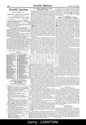 PUBLISHED WEEKLY AT 0. D. MUNN. A. E. BEACH. TERMS FOR THE SCIENTIFIC AMERICAN. Scientific American Export Edition. Contents. For the Week ending June 23 1883. Ancient Lake in CalifOrnia.' Long Steel Plates. ICEITABLIST-IMD 1845., 1883-06-23 Stock Photo