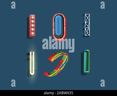 A character set of 6 different styled font, vector Stock Vector