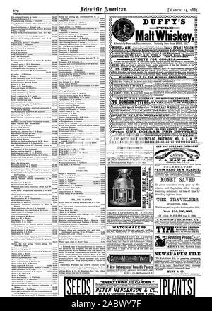 sm ANTIDOTE FOR CHOLERA. IN FACT IT IS A BEVERAGE AND MEDICINE COMBINED. SOLD BY LEADING DRUGGISTS AND FINE GROCERY HOUSESA RECOMMEND IT TO THE MEDICAL PROFESSION. -Sbbverfioemenfo. WATCHMAKERS. .4 New Catalogue of Valuable Papers a'. eSs XONEY SAVED THE TRAVELERS TYP NATIONAL TYPE CO. PERFECT NEWSPAPER FILE SCIENTIFIC AMERICAN' in gilt. Necessary for every one who wishes to preserve the paper. Address MUNN 8c CO. CET THE BEST AND CHEAPEST. (.TiToar&lt; C.2. 3010 01518 UNITED STATES. Do your S [OS 'EVERYTHING fag GARDEN. PETER HENDERSON & CO. 35 & 37 Cortlandt Street NEW YORK. PLANTS If, 85-03