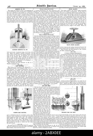 IMPROVED OIL CUP. SASH FASTENER. Plating without Electricity. How to Design a Monogram. BASE FOR POSTS. SPRING BALANCE. BLANKER S IMPROVED WATT'S SPRING BALANCE. 4 1 A Curious Chemical Phenomenon. Education. GIBBON'S SASH FASTENER. KELLOGG'S BASE FOR POSTS., scientific american, 1886-04-24 Stock Photo