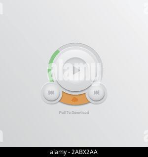 Download button for UI, vector Stock Vector