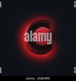 Red 'CLUB' neon lights character from a fontset, vector Stock Vector