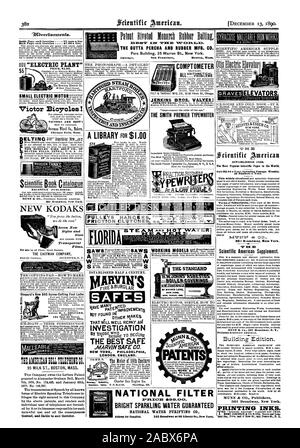 JENKINS BROS. VALVES! 'Improvement the order of the age.' THE SMITH PREMIER TYPEWRITER COMPTOMETER 9-Kbvertisemento. AMDRICAN MIR C 95 MILK ST BOSTON MASS. This Company owns the Letters Patent granted to Alexander Graham Bell March The transmission of Speech by all known forms of Electric Speaking Telephones in fringes the right secured to this Company by the above patents and renders each Individual user of telephones not furnish ed by it or its licensees responsible for such unlawful use and all the consequences thereof and liable to suit therefor. Son Street Chicag Ill. CDECEMBER 13 1890 Stock Photo