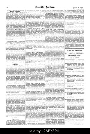 RECENTLY PATENTED INVENTIONS. Railway Appliances. Miscellaneous. JULY NUMBER(No. Si.), scientific american, 1892-07-02 Stock Photo