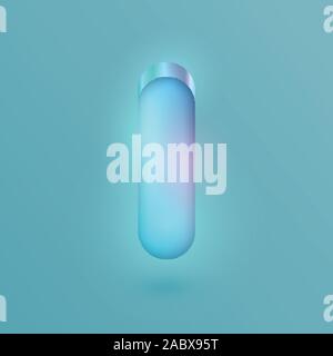 3D realistic neon character, vector Stock Vector