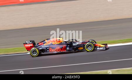 Max Verstappen on track in the Red Bull RB15, Friday practice, British Grand Prix, Silverstone, 2019 Stock Photo