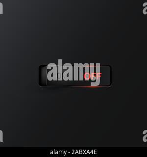 Realistic black switch with backlight OFF, vector Stock Vector