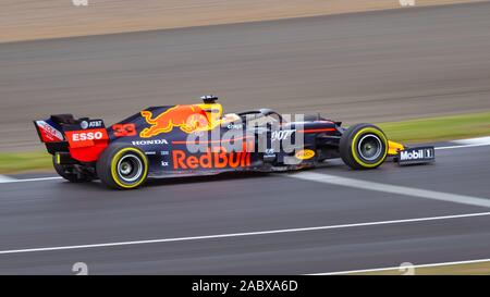 Max Verstappen on track in the Red Bull RB15, Friday practice, British Grand Prix, Silverstone, 2019 Stock Photo