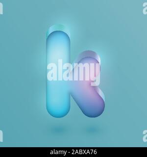 3D realistic neon character, vector Stock Vector