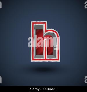 3D red steel font character, vector Stock Vector