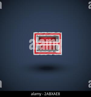 3D red steel font character, vector Stock Vector