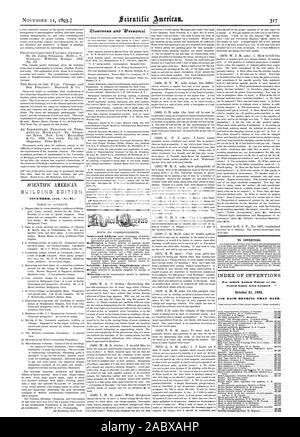 TO INVENTORS. INDEX OF INVENTIONS For which Letters Patent of the United Slates were Granted, scientific american, 1893-11-11 Stock Photo