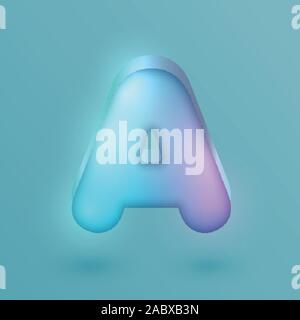 3D realistic neon character, vector Stock Vector