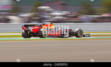 Max Verstappen on track in the Red Bull RB15, Friday practice, British Grand Prix, Silverstone, 2019 Stock Photo