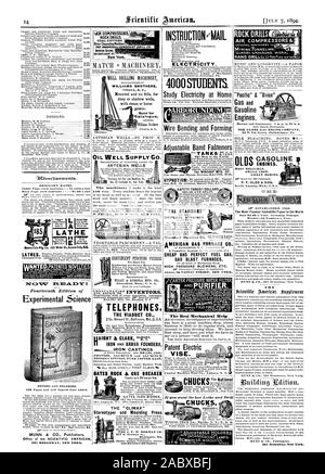 Experimental Science '4.bverti9errtertte. ARTESIAN WELLS WILEY & RUSSELL MFG. 00. TELEPHONES. THE VIADUCT CO. 2 S Howard St. Baltimore Md..S.A. IRON CASTINGS GATES ROCK & ORE BREAKER CATES IRON WORKS INSTRUCTION o'MAIL ELECTRICITY. 4000 STUDENT Study Electricity at Home The WINSHIP MFG. CO. The Best Mechanical Help Patent Electric VISE. Gasoline Engines 53 N. 7th Street. Philadelphia'. Pa ENGINES. MOST RELIABLE P. F. OLDS 8( SON ':AIR COMPRESSORS ROCK DRILLS Stone Channelinghlachines. 25 CORTLANDT ST. New York. MATCH MACHINERY. WILLIAMS BROTHERS ITHACA N. Y. Mounted and on Sills for deep or Stock Photo