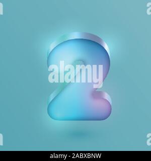 3D realistic neon character, vector Stock Vector
