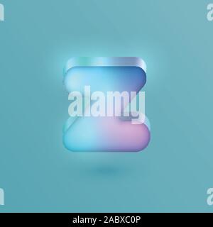 3D realistic neon character, vector Stock Vector