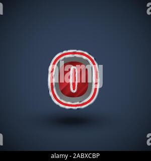 3D red steel font character, vector Stock Vector