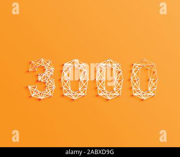 A number made by pins and lines, 3D and realistic, vector Stock Vector