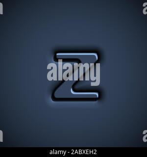 Pressed font character, vector illustration Stock Vector
