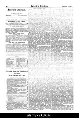 TERMS FOR THE SCIENTIFIC AMERICAN. (Established 1545.) The Scientific American Supplement (Established 1576) Building Edition of Scientific American. (Established 1555.) Export Edition of the Scientific American (Established 1875) Contents. Scientific American Supplement For the Week Ending March 6 1897. AMERICAN RAILWAY SPEEDS. ' DEFECTIVE PATENT LAWS., 1897-03-06 Stock Photo