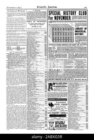 The binding paper type and il the Klondike River and its tributaries. Address all communications t McCLURE'S MAGAZINE HISTORY CLUB 141 E. 25th Street New York GATES ROCK Ifc ORE BREAKER Steam Ore Stamp Mining Machinery GATES IRON WORKS, scientific american, 1897-11-06 Stock Photo