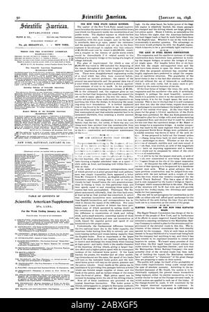 Building Edition of Scientific American. (Established 1SS5.) Export Edition ot the Scientific American (Established IS7S) Contents. TABLE OF CONTENTS OF Scientific American Supplement No. THE NEW YORK STATE CANALS BLUNDER. WHY ARE AMERICAN FASTER THAN ENGLISH LOCOMOTIVES? -040.-0 0-I.- ELECTRIC TRACTION ON THE NEW YORK ELEVATED, 1898-01-22 Stock Photo