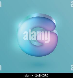 3D realistic neon character, vector Stock Vector