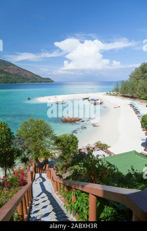 The famous white strip of sand on Ko Lipe, Thailand Stock Photo