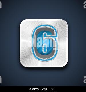 Metallic 3D character from a font set, vector illustration Stock Vector