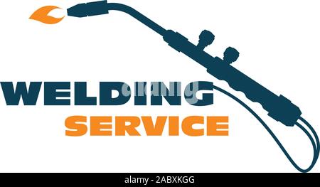 Welding icon - burner cutting torch, weld service simple logo Stock Vector