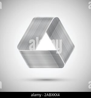 Metal optical illusion triangle, vector Stock Vector