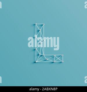 A character made by pins and lines, 3D and realistic, vector Stock Vector