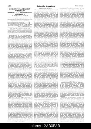 SCIENTIFIC AMERICAN ESTABLISHED 1845 Published Weekly at RECONSTRUCTION OF WEST POINT ACADEMY. THE FLEETS OF THE WORLD. THE COST OF AMMUNITION AT MANILA AND SANTIAGO. REPORT OF THE PRUSSIAN COMMISSION ON AMERICAN RAILROADS. WIRELESS TELEGRAPHY AND THE PROMOTER., 1902-04-26 Stock Photo